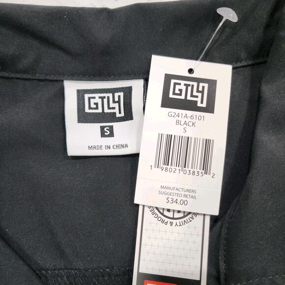 GTL4 MENS SIZE S Black Button Front Short Sleeve Mesh Zip Pocket Military - Picture 10 of 12